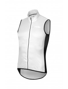 Veste coupe-vent sans manches vélo femme RH+ noire et blanche au meilleur prix!