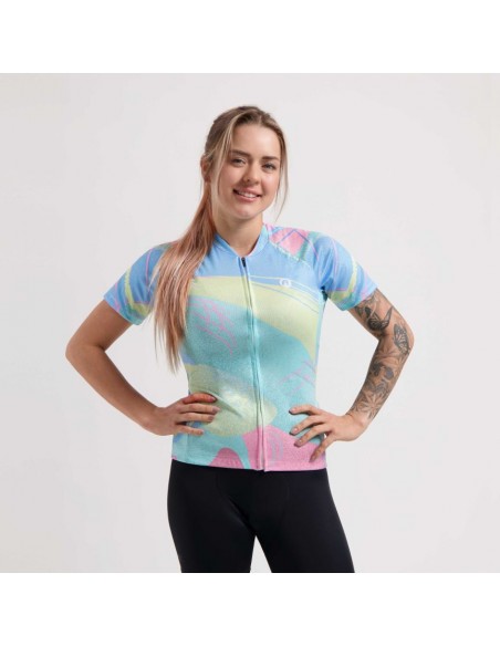 Achat Maillot vélo femme Rogelli Vintage Bleu Rose au meilleur prix du web!