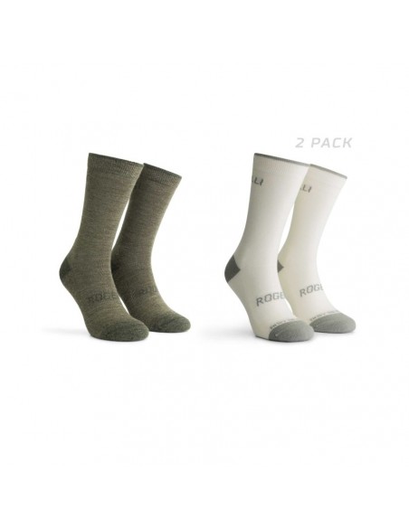 Achat Chaussettes Vélo femme Merino beiges et vertes Rogelli au meilleur prix du web!